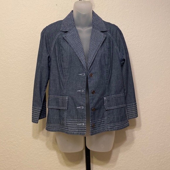 Chico's Jackets & Blazers - Chico’s Blue Denim Blazer Jacket Small